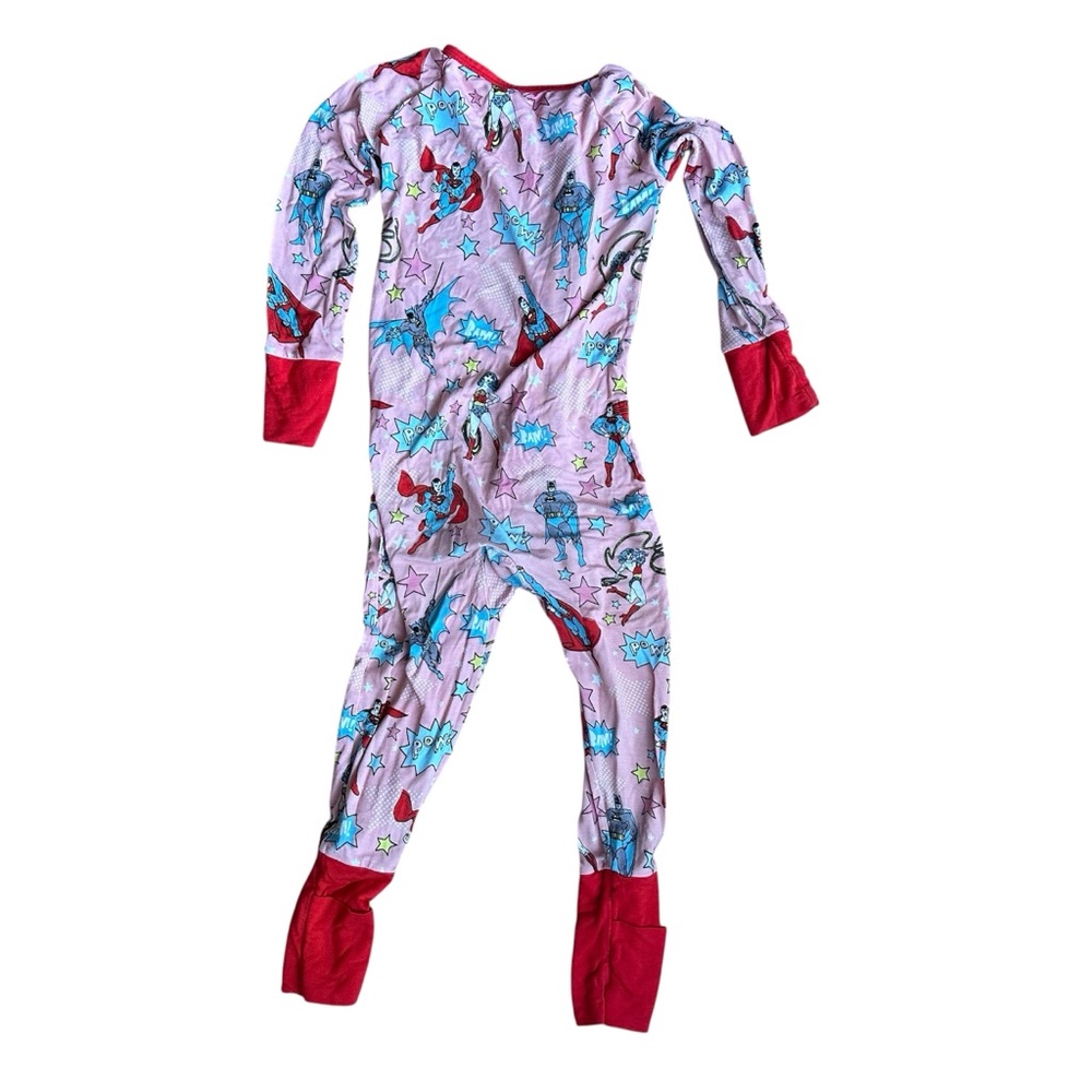 Little Sleepies DC Justice League Bamboo Zippy 18-24 Months Pink Super Hero - Picture 3 of 3